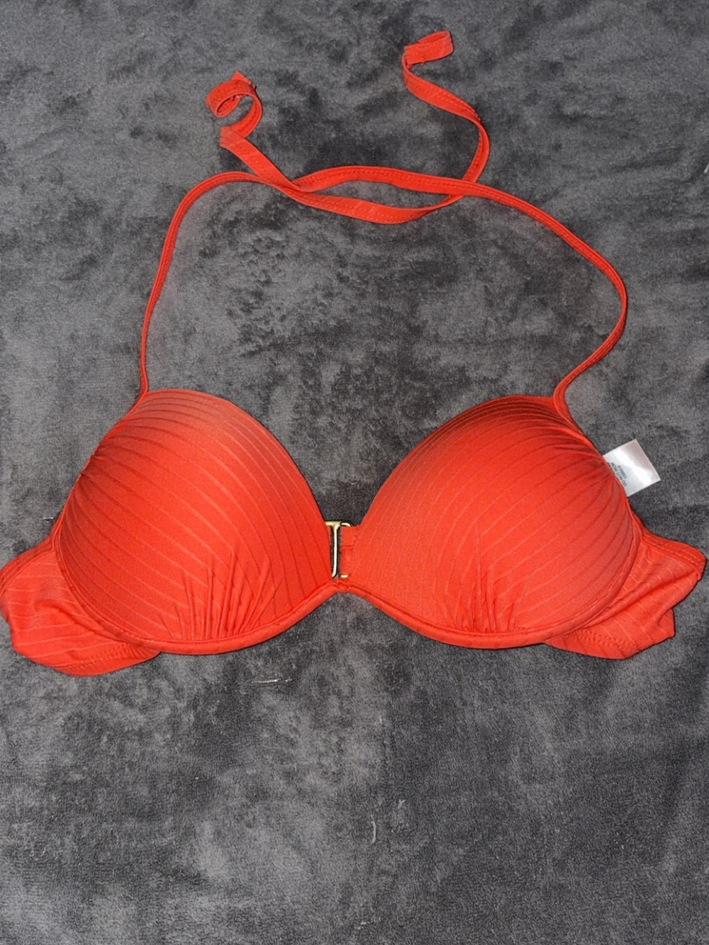 Women's Red Halter Push-Up Swim Top